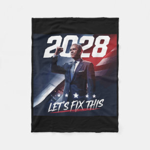 Obama 2028 Vintag Obama Patriotische politische Ku Fleecedecke