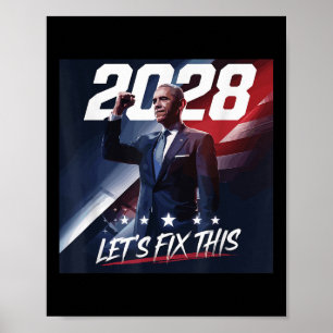 Obama 2028 Vintage Obama Patriotische Politische K Poster