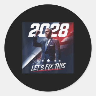 Obama 2028 Vintage Obama Patriotische Politische K Runder Aufkleber