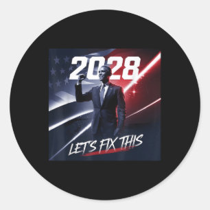 Obama 2028 Vintage Patriotische politische Kundgeb Runder Aufkleber