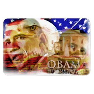 Obama, 44-45. Präsident_ PrePremium Flexi Magnet