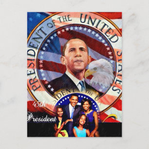 Obama, 45. Präsident der Vereinigten Staaten_ Postkarte
