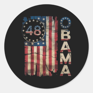 Obama 48. US-Präsident Flag Obama für Presi Runder Aufkleber
