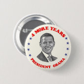 Obama 4 weitere Jahre Button (Vorne & Hinten)