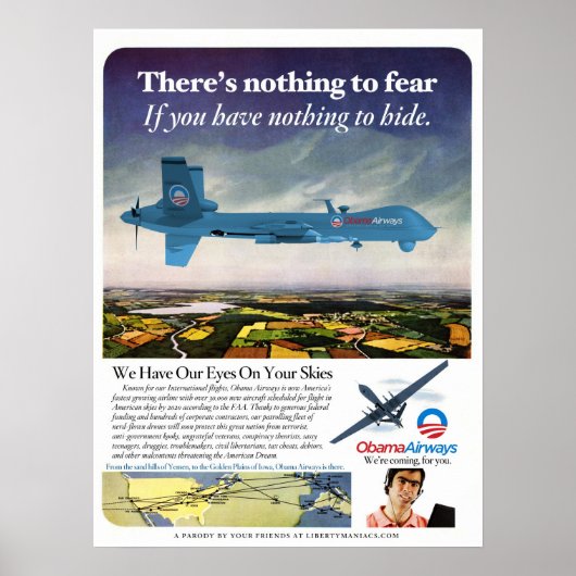 Obama Airways Drone Parody Poster (Vorne)