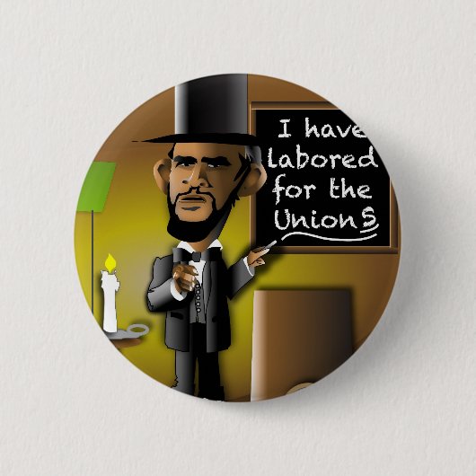 Obama als Lincoln für die Gewerkschaft(en) Button (Vorderseite)