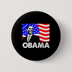 Obama American Flag US Präsident Gift Button