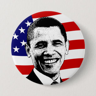 Obama Amerikanische Flagge Knopf Button