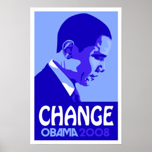 Obama - ändern Sie blaues Plakat