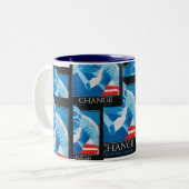 Obama-Änderungs-Collage Zweifarbige Tasse (Vorderseite Links)