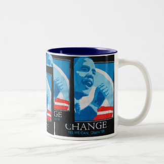 Obama-Änderungs-Collage Zweifarbige Tasse