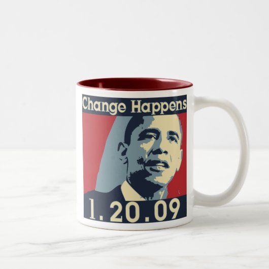 Obama-Änderungs-Tasse Zweifarbige Tasse (Rechts)