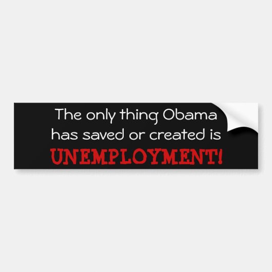 Obama-Arbeitslosigkeit Autoaufkleber (Vorne)
