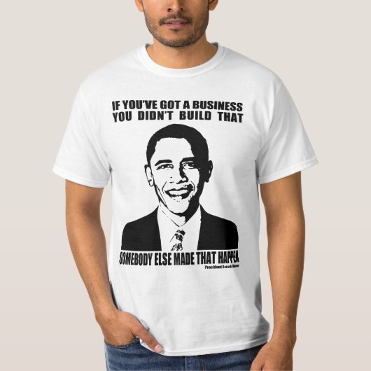 Obama auf Geschäft T-Shirt (Vorderseite)