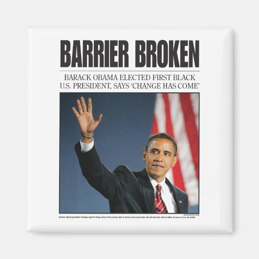 Obama: Barrier Broken Magnet (Vorne)