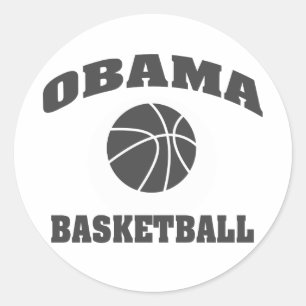 Obama-Basketballstandardaufkleber - Grau Runder Aufkleber