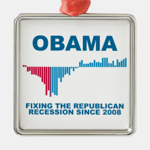 Obama-Beschäftigungszuwachs-Diagramm Ornament Aus Metall