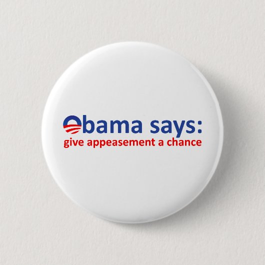 Obama-Beschwichtigung Button (Vorderseite)
