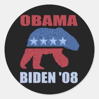 Obama Biden '08 Polar Bär Autoaufkleber Demokrat Runder Aufkleber