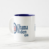 Obama Biden 08 Zweifarbige Tasse (Vorderseite Links)