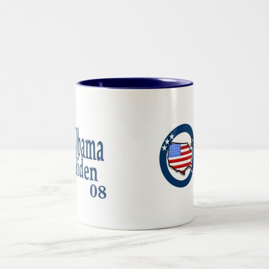 Obama Biden 08 Zweifarbige Tasse (Mittel)