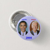 OBAMA BIDEN 2008 BUTTON (Vorne & Hinten)