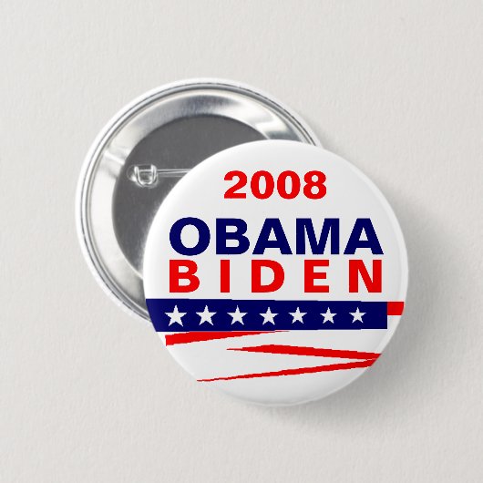 OBAMA-BIDEN, 2008 BUTTON (Vorne & Hinten)