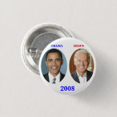 OBAMA BIDEN 2008 BUTTON (Vorne & Hinten)