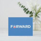 Obama Biden 2012 Forward (White on Light Blue) Postkarte (Stehend Vorderseite)