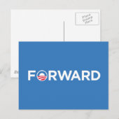 Obama Biden 2012 Forward (White on Light Blue) Postkarte (Vorne/Hinten)