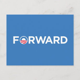 Obama Biden 2012 Forward (White on Light Blue) Postkarte