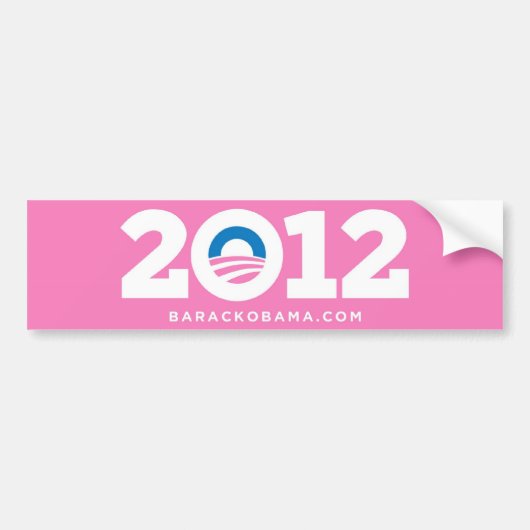 Obama Biden 2012 (rosa) Autoaufkleber (Vorne)