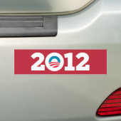 Obama/Biden 2012 (Rot) Autoaufkleber (Auf Auto)