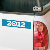 Obama/Biden 2012 (weiß auf Blau) Autoaufkleber (Auf Lkw)