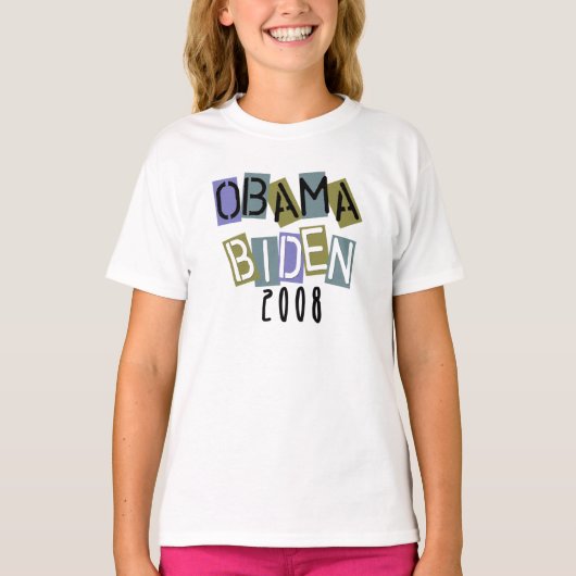 Obama Biden Block Letter Kids T - Shirt (Vorderseite)