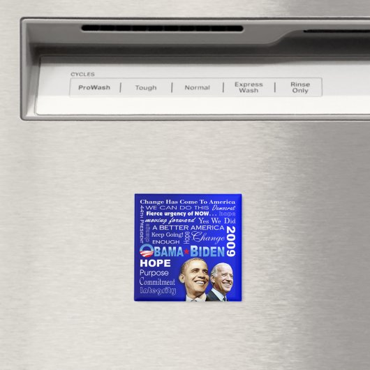 Obama Biden Collage Magnet (blau) (In Situ (Geschirrspüler))
