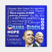 Obama Biden Collage Magnet (blau) (Vorne)