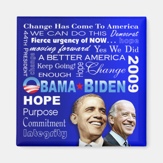 Obama Biden Collage Magnet (blau)