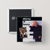 Obama-/Biden Ebenholz-Elfenbein-Quadrat-Knopf Button (Vorne & Hinten)