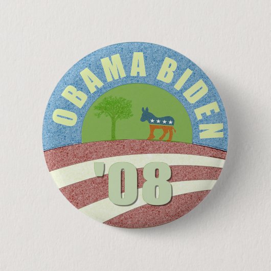 Obama Biden gehen Knopf '08 grüner Button (Vorderseite)