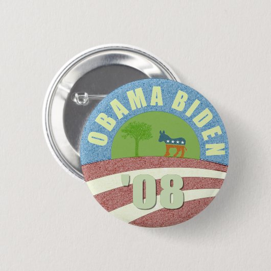 Obama Biden gehen Knopf '08 grüner Button (Vorne & Hinten)