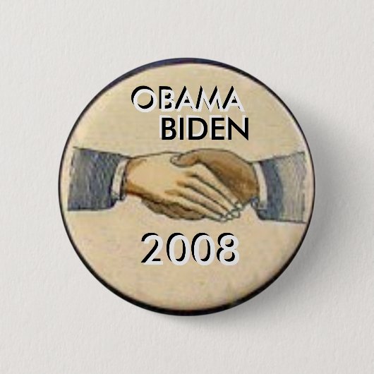 Obama-/Biden Händedruck-Knopf Button (Vorderseite)