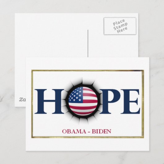 Obama Biden HOPE Postcard Postkarte (Vorne/Hinten)
