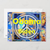 Obama Biden PEACE Postcard Postkarte (Vorne/Hinten)