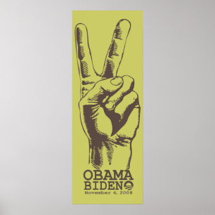 Obama Biden Peace Print Poster