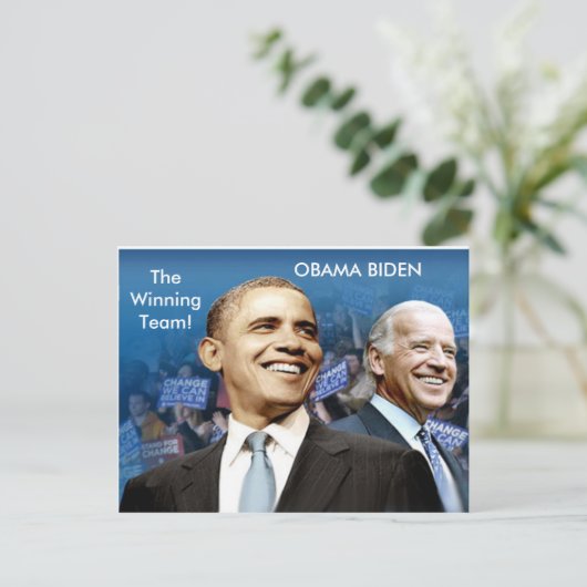 Obama Biden Postkarte (Stehend Vorderseite)