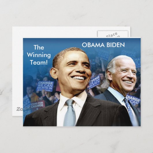 Obama Biden Postkarte (Vorne/Hinten)