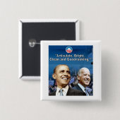 Obama/Biden quadratischer Knopf Button (Vorne & Hinten)