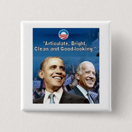 Obama/Biden quadratischer Knopf Button (Vorderseite)
