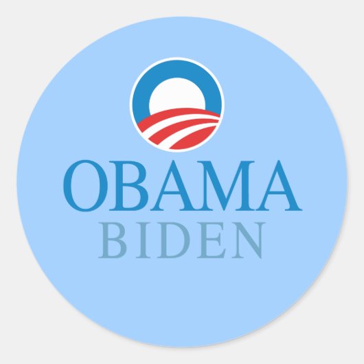 Obama Biden Runder Aufkleber (Vorderseite)